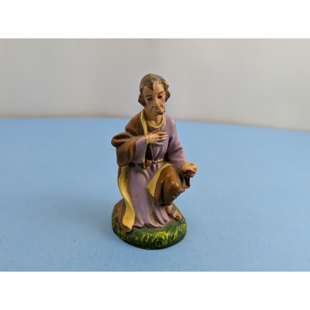 Vintage Paper Mache Made in Italy Nativity Figure 4.5" Saint Joseph